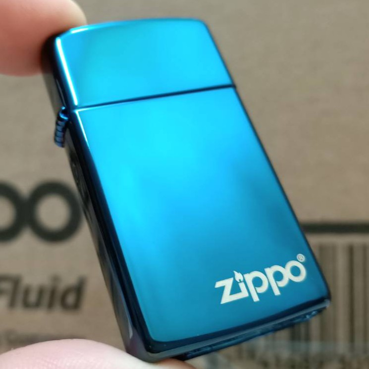 【現貨附發票】美國 Zippo 打火機 正品 Slim袖珍版  藍色鏡面拋光  (型號20494ZL)
