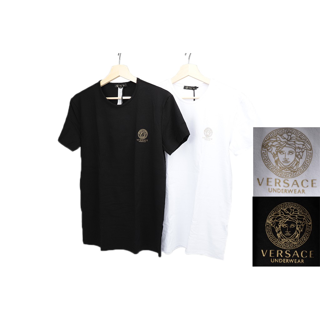 VERSACE MEDUSA HEAD PRINTED T-SHIRT 黑標 素T 凡賽斯 女王頭 義大利製【高冠國際】