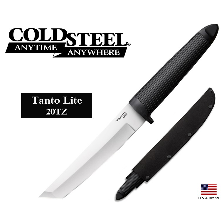 美國Cold Steel冷鋼直刀Tanto Lite刀冷凍淬火德國4116鋼附尼龍刀袋,台灣製【CS20TL】