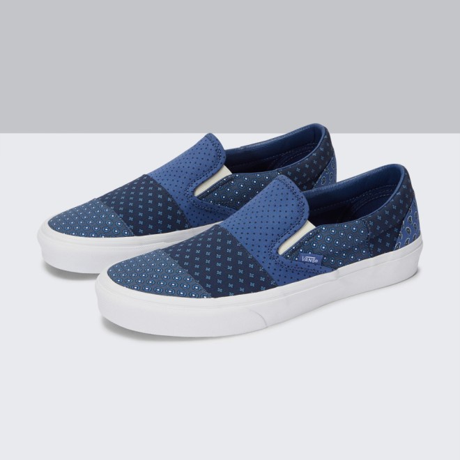 [unclev1966] Vans Slip-on patchwork 拼接 變形蟲 藍色 懶人鞋
