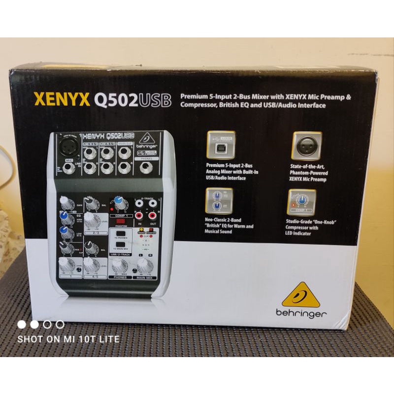 二手混音器，Behringer XENYX Q502USB，測試機，功能正常，包裝配件完整