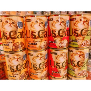 小Q狗~惜時 SEEDS ● US CAT ● 愛貓餐罐 貓罐頭 大貓罐 鮪魚/雞肉/蟹肉/吻仔魚/起司 400G