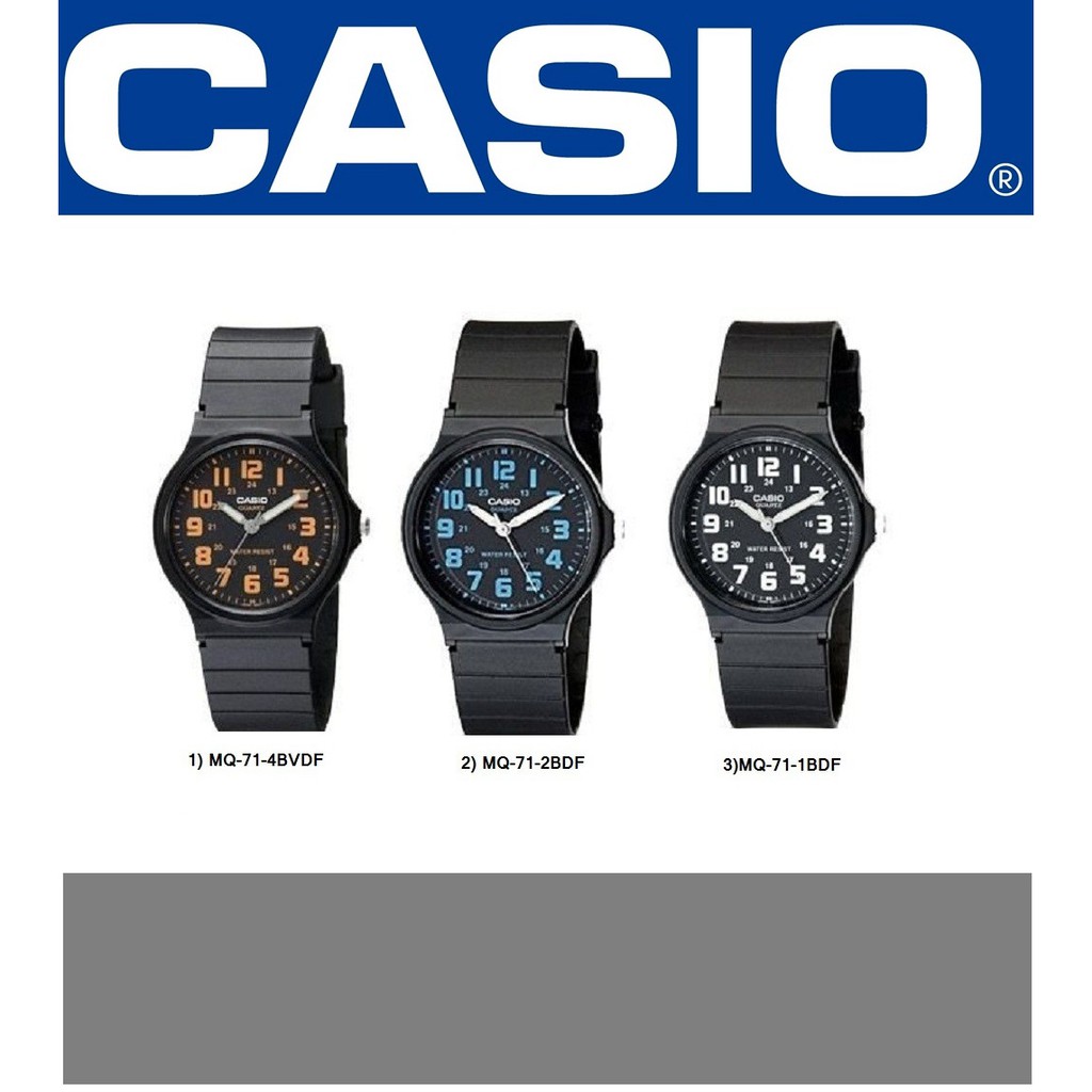 【天龜】CASIO手錶 超薄石英 指針錶 彩色字體MQ-71 AAA