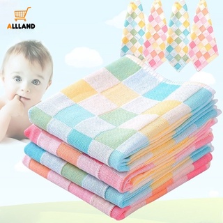 嬰兒雙層紗布手帕棉毛巾 / 超柔軟格子印花嬰兒圍嘴洗臉布
