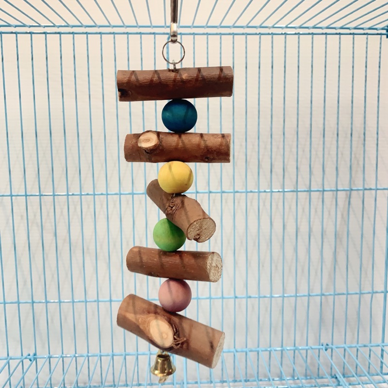 《小鴨寵物舖》原木彩珠樓梯 適用於鸚鵡 蜜袋鼯 飛鼠 龍貓 松鼠 和尚 金太陽 小太陽 玄鳳 小英 等鸚鵡玩具
