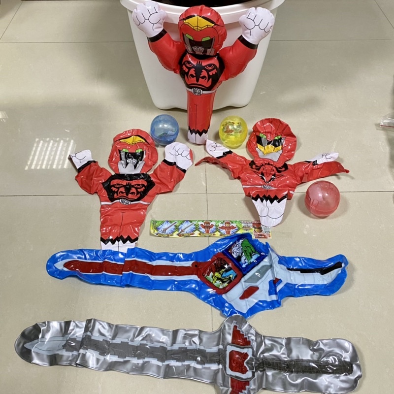 一套四款@超級戰隊系列動物戰隊獸王者武器空氣充氣玩具扭蛋 BANDAI萬代@轉蛋盒玩食玩模型公仔玩偶黏土人娃娃模型玩具
