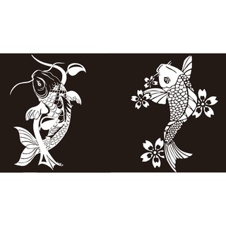 動物簍空貼 鯉魚簍空貼 刺青圖騰貼紙 造型簍空貼紙