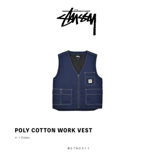 ☆ETW☆【台中店】Stussy Poly Cotton Work Vest 牛仔藍 背心 工作背心 現貨