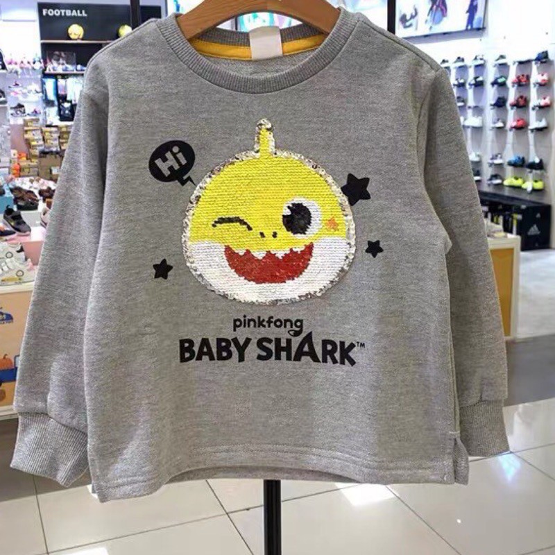 pinkfong babyshark 韓國專櫃品牌 亮片翻轉 衛衣 上衣