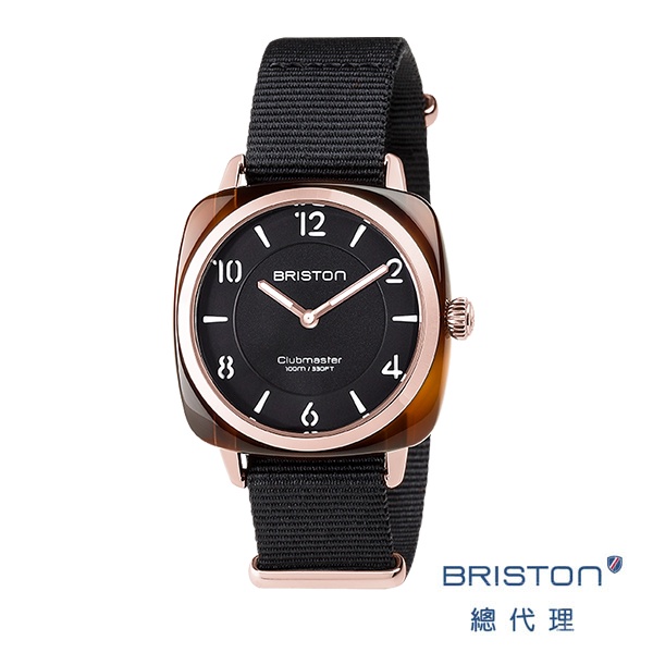 BRISTON CHIC 經典 小方糖錶 黑色 玳瑁琥珀框 時尚百搭 女錶 手錶 男錶 3224
