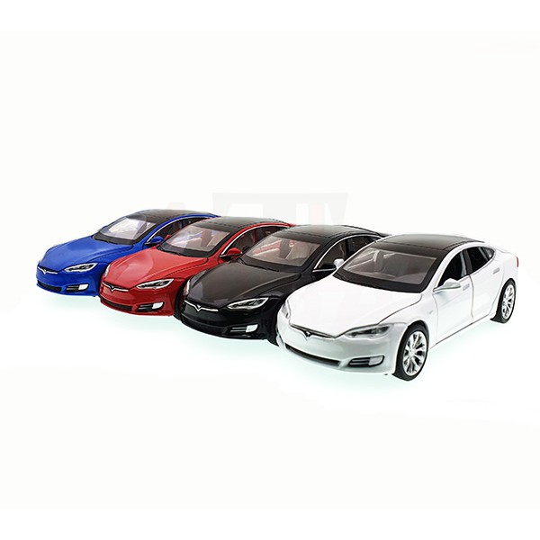台灣出貨💡福特斯拉Tesla【MSG017 1:32模型車】MODEL S 紅白藍黑金屬聲光迴力車不含電池六門可開