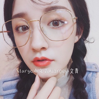 Lazy /👓韓版金屬細框防藍光方形羅志祥男眼鏡女眼鏡情侶同款百搭小臉潮流流日系時尚眼鏡
