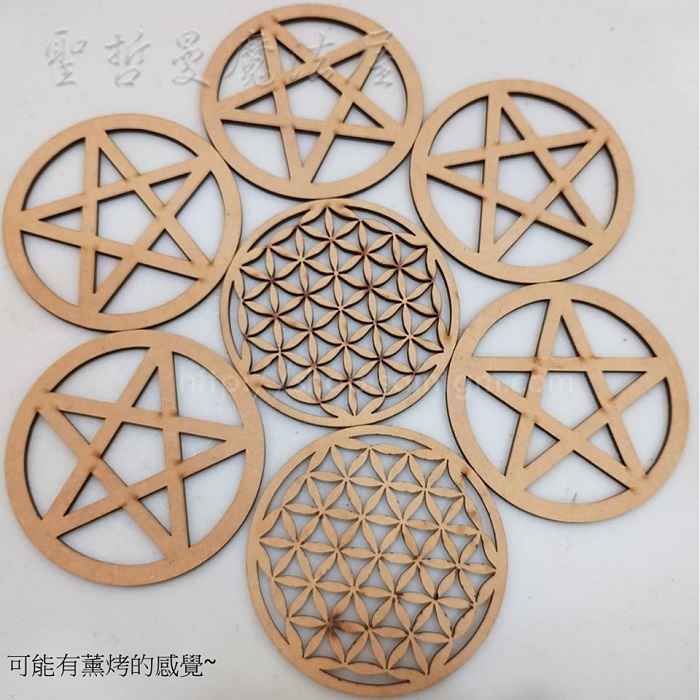 神聖圖騰杯墊 一組3款 生命之花 五芒星 六字大明咒 蝦皮購物