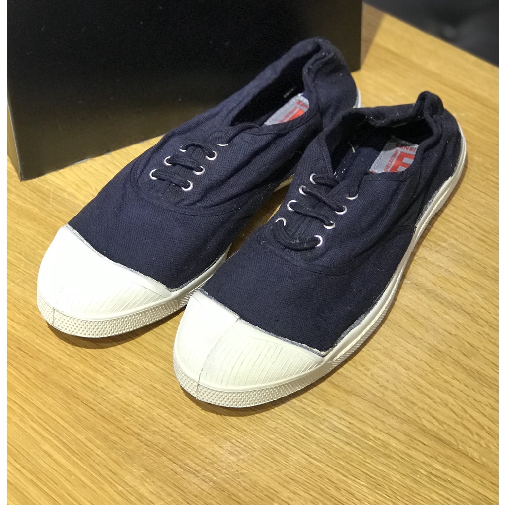 [ LIZcolor] (男款)全新法國Bensimon帆布鞋全面五折/Tennis系列/素色款深藍色