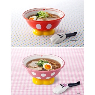 【現貨-日本SUNART】迪士尼 米奇 米妮 拉麵碗組 陶瓷餐具（拉麵碗+湯匙）大碗 正版
