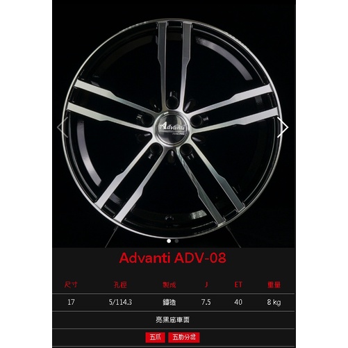 宏進輪胎順益鋁圈 ADV-08 鋁圈17吋  帶走4000/顆全新