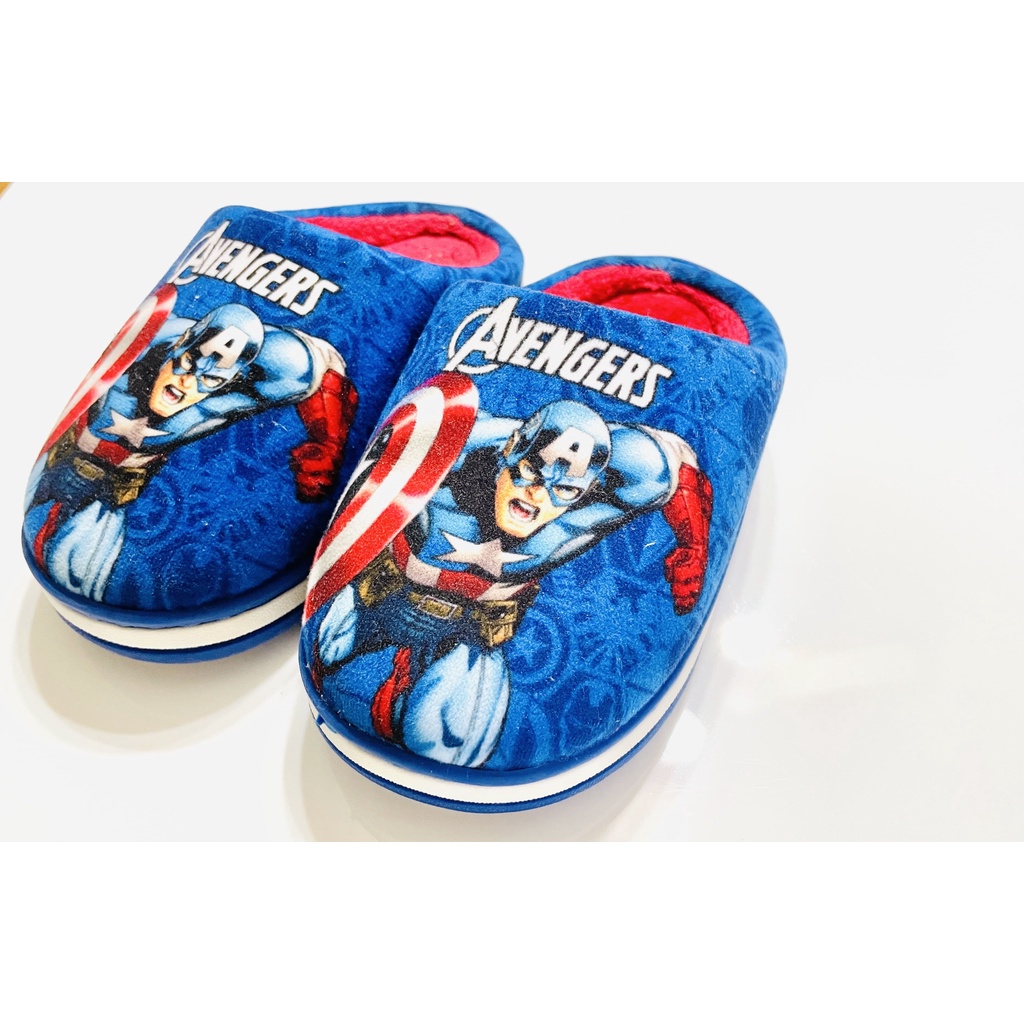 迪士尼-二手美國隊長 兒童寶寶 棉鞋保暖 軟底包跟 居家室內 拖鞋 16-17cm (22-23)（原價買499元）