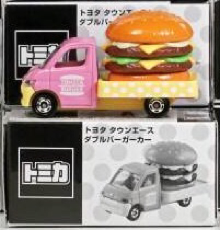 附膠盒 TOMY TOMICA 非賣品 麥當勞 滿額 贈品 粉紅 雙層 漢堡車 漢堡 薯條車 薯條 貨車 卡車 發財車