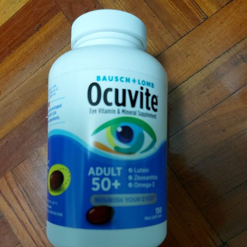 現貨促銷 只有2罐博士倫 Ocuvite 50+(葉黃素，Omega 3，金盞花)視力保健150顆 效期至2024/01