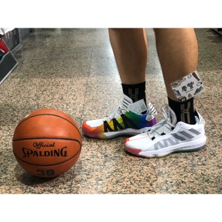 大罐體育👟 adidas DAME 6 PRIDE 白 彩色 彩虹 🌈籃球鞋 男 FX4796