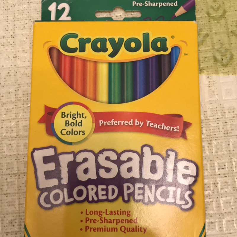 (搬家出清)美國crayola可擦拭12色彩色鉛筆
