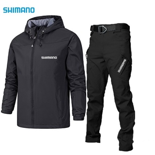 Shimano 男士防水防風薄款透氣快速釣魚套裝戶外騎行服