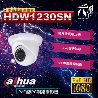 【尖視弱電】大華HDW1230SN 2MP 半球IP CAM網路攝影機