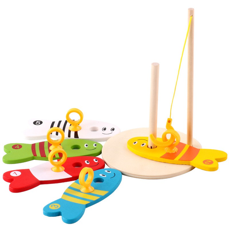 木製 數字釣魚 套柱  / 遊戲親子  益智早教玩具 / 幼稚園用品 教具 釣魚遊戲 【國王皇后】