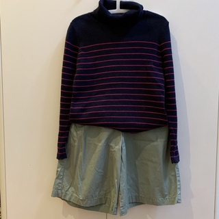 Uniqlo湖水綠七分寬褲裙110cm