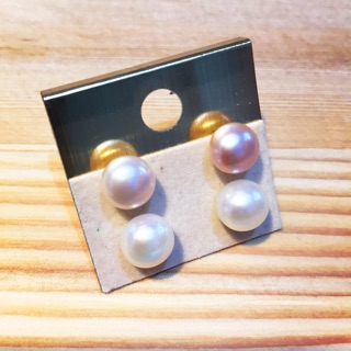 第二波出清～SOUFEEL索菲爾 純銀珍珠耳環（粉-二手、白-全新）/手作 素材 搭配 生日禮物 情人節禮物