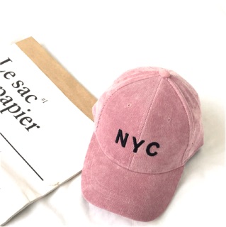 燈芯絨刺繡字母棒球帽/老帽/NYC帽子