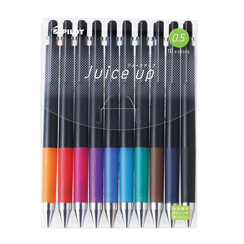 全套賣場【PILOT】Juice up 超級果汁筆0.3, 0.4, 0.5mm 定番 10色組 (LJP200)，黑桿