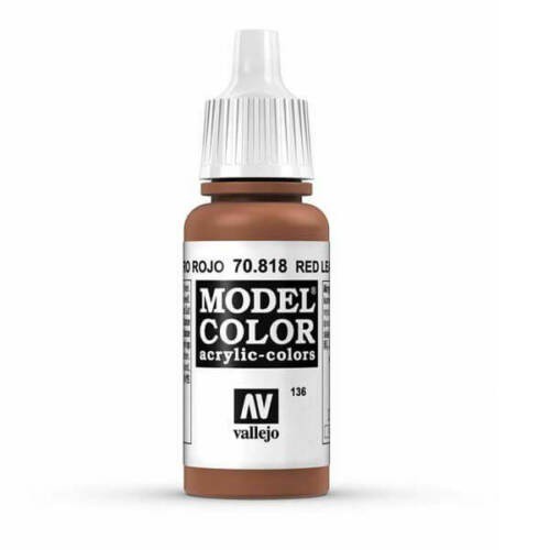 Acrylicos Vallejo AV水漆 模型色彩 Model Color 136 70818 偏紅皮革色 17ml