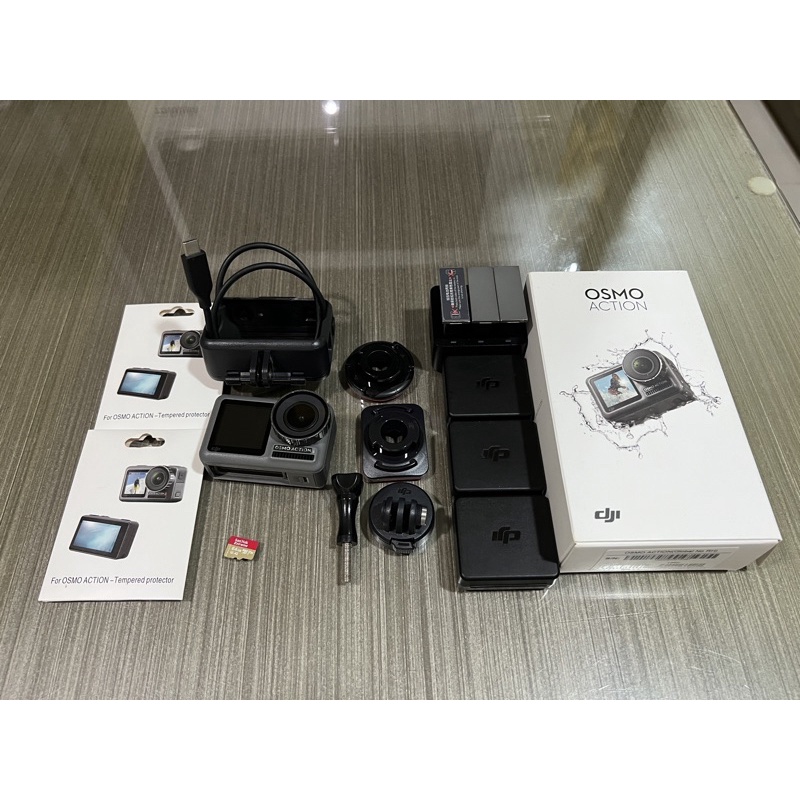 [9成新］DJI Osmo Action 一代 3電（含電池管家）靈眸運動相機 4K 雙螢幕 11米裸機防水 語音控制