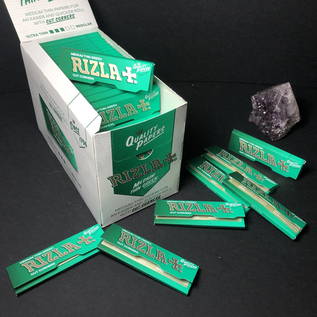 【馬克手捲菸】法國RIZLA+ 70MM中磅切角 捲菸紙 綠色系列(GREEN) 天然阿拉伯膠 原廠正品