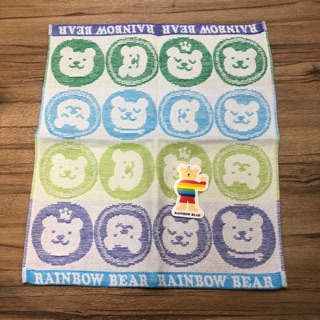 [翹鬍子代購］日本製 彩虹熊 rainbow bear 小方巾 毛巾 方巾