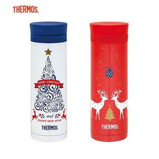 Thermos 膳魔師 不銹鋼真空保溫瓶 300ML 保溫杯 保冷瓶 JNC-300 聖誕麋鹿 白色聖誕樹