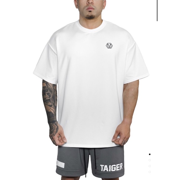 Taiger STAYDRY™ Classic Logo Oversized Tee – White