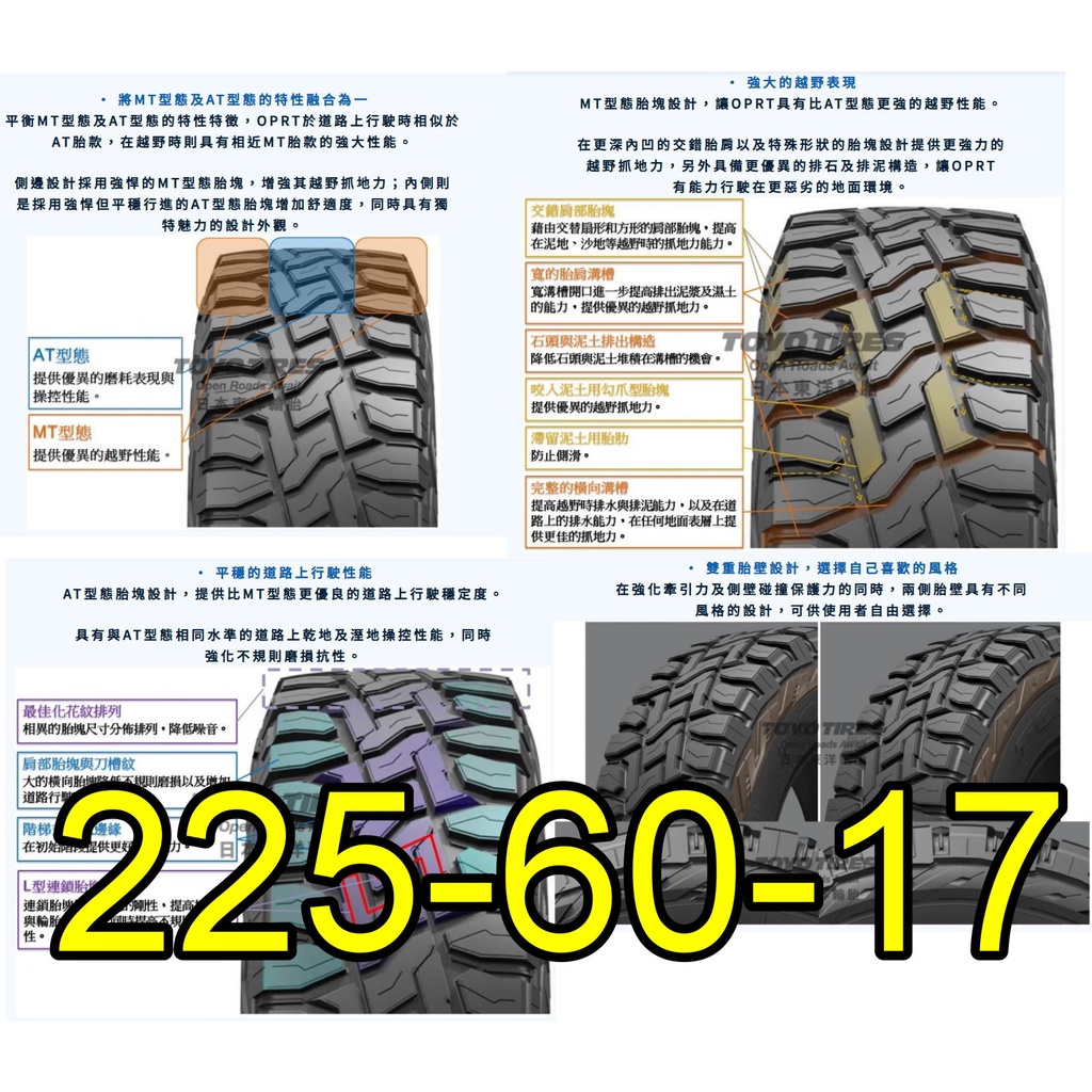 桃園 小李輪胎 TOYO 東洋 OPRT 高性能 越野胎 225-60-17 全新輪胎 高品質 全規格 特惠價 歡迎詢價