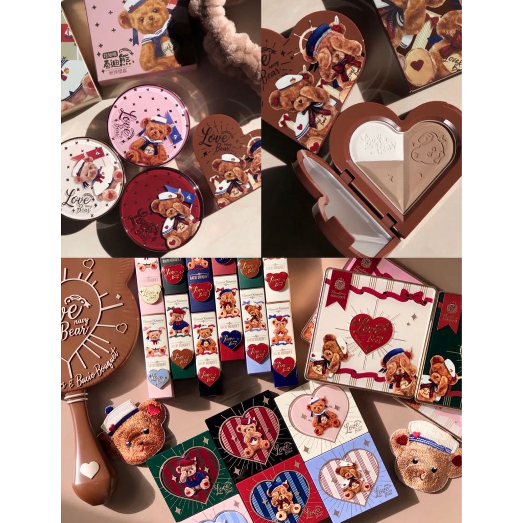 現貨速發 Flower Knows 花知曉泰迪熊全系利泰迪熊口紅泰迪熊腮紅泰迪熊九宮格眼影盤泰迪熊粉餅高光修