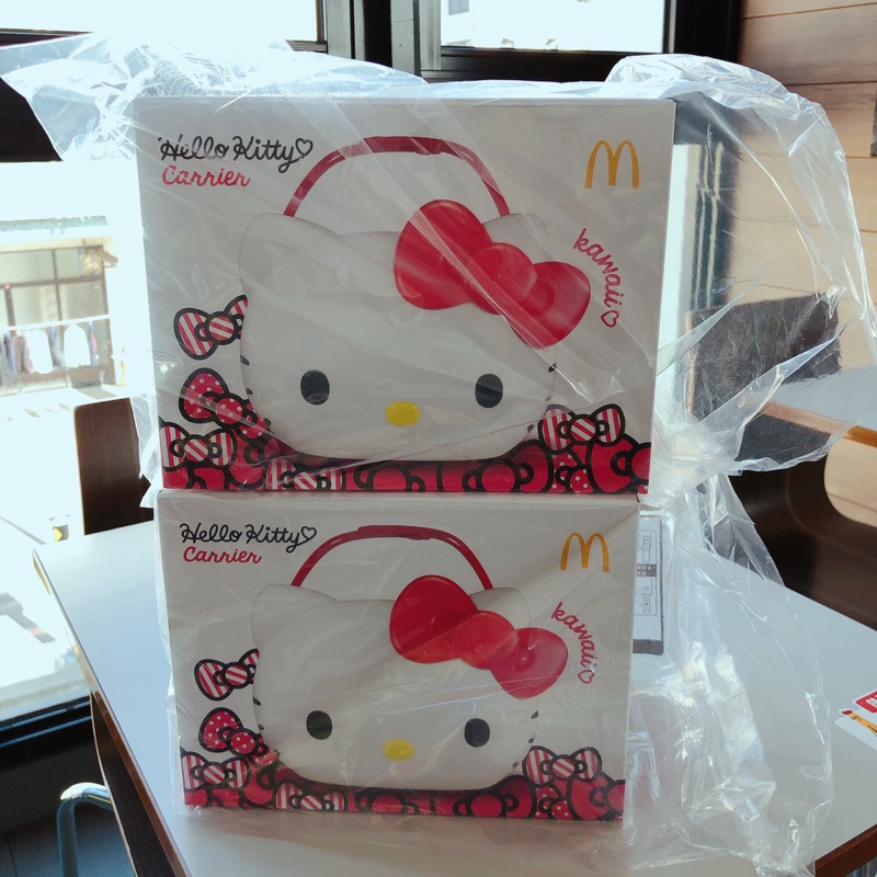 現貨一個 麥當勞限定Mcdonalds 凱蒂貓 Hello Kitty 車用置物桶 野餐籃 兩用手提籃