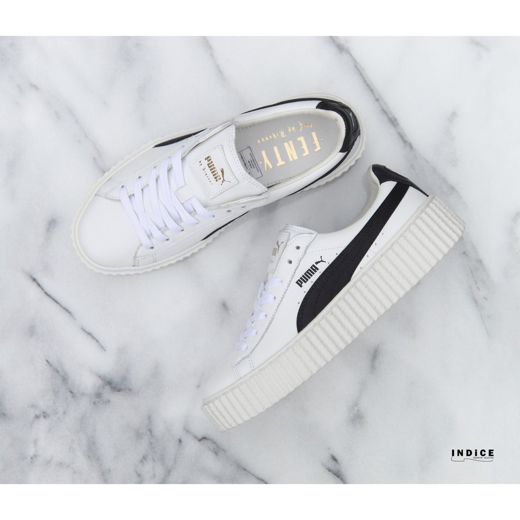 Puma Fenty x Rihanna Creeper 364462 01 女性皮革鬆糕鞋 夏日白