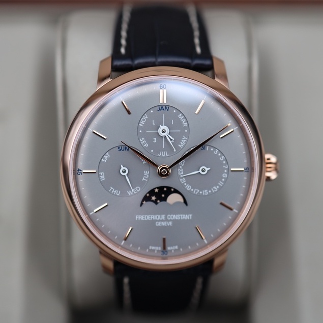 ２４期分期【高雄時光鐘錶】CONSTANT 瑞士 康斯登錶 FC-775G4S4 超薄 萬年曆 腕錶 月相錶 機械錶