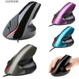 §sanwood USB有線人體工程學垂直滑鼠直立護腕滑鼠5鍵光電滑鼠