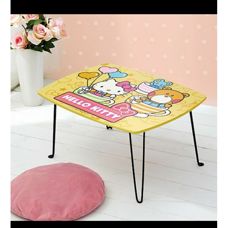 正版 kitty hollo kitty 凱蒂貓 凱蒂喵 桌子 木桌 書桌 矮桌 兒童桌 和室桌 長桌子 木質 折疊桌