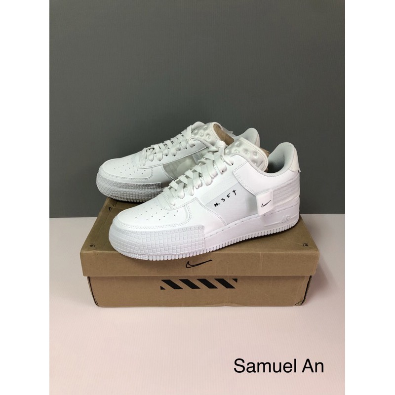 NIKE AF1-TYPE 全白 Air Force 1 N.354 US10