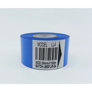[35mm x 100m、中心紙捲外徑3.4cm] 藍色 打碼機色帶 標籤機色帶條 食品包裝生產日期 打印機耗材