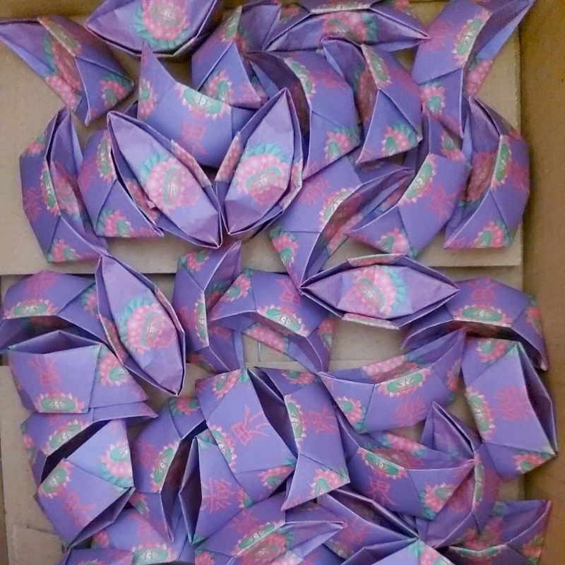 迷你紫色1300個1300元展開往生紙折的元寶