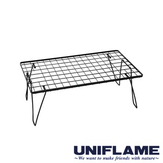 【日本 UNIFLAME】折疊置物網架『黑』耐重約30kg U611616