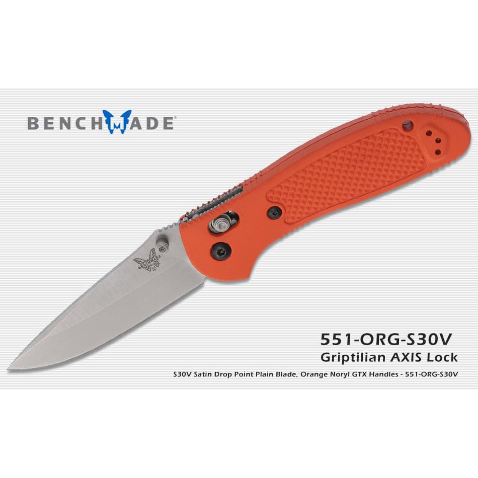 Benchmade 551-ORG-S30V Griptilian Axis Lock橘紅 Noryl GTX柄折刀